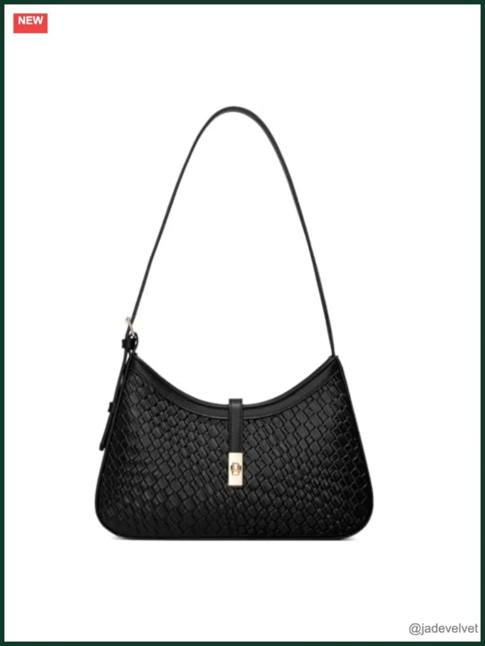 Vegan Leather Hobo Crossbody Bag with Adjustable Strap Crescent Shape